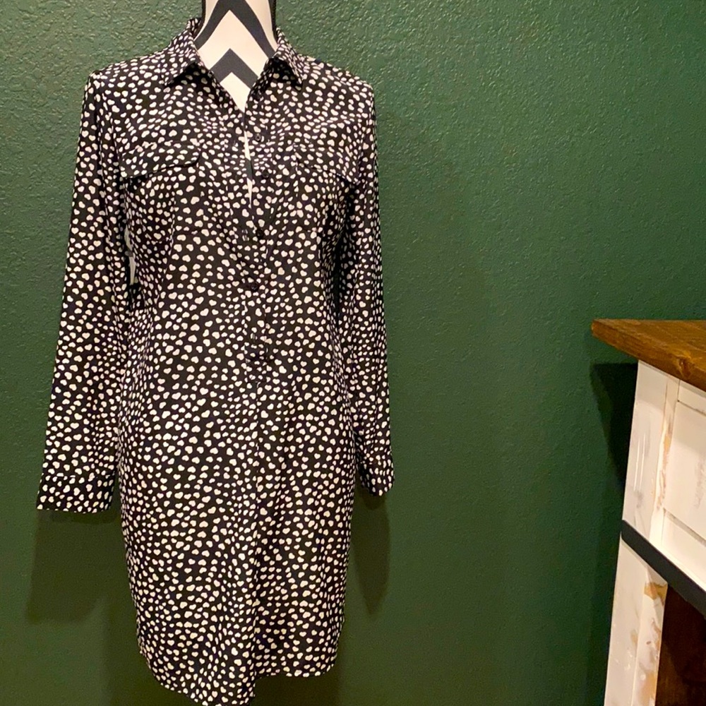 Black and White Dress/Tunic with hearts